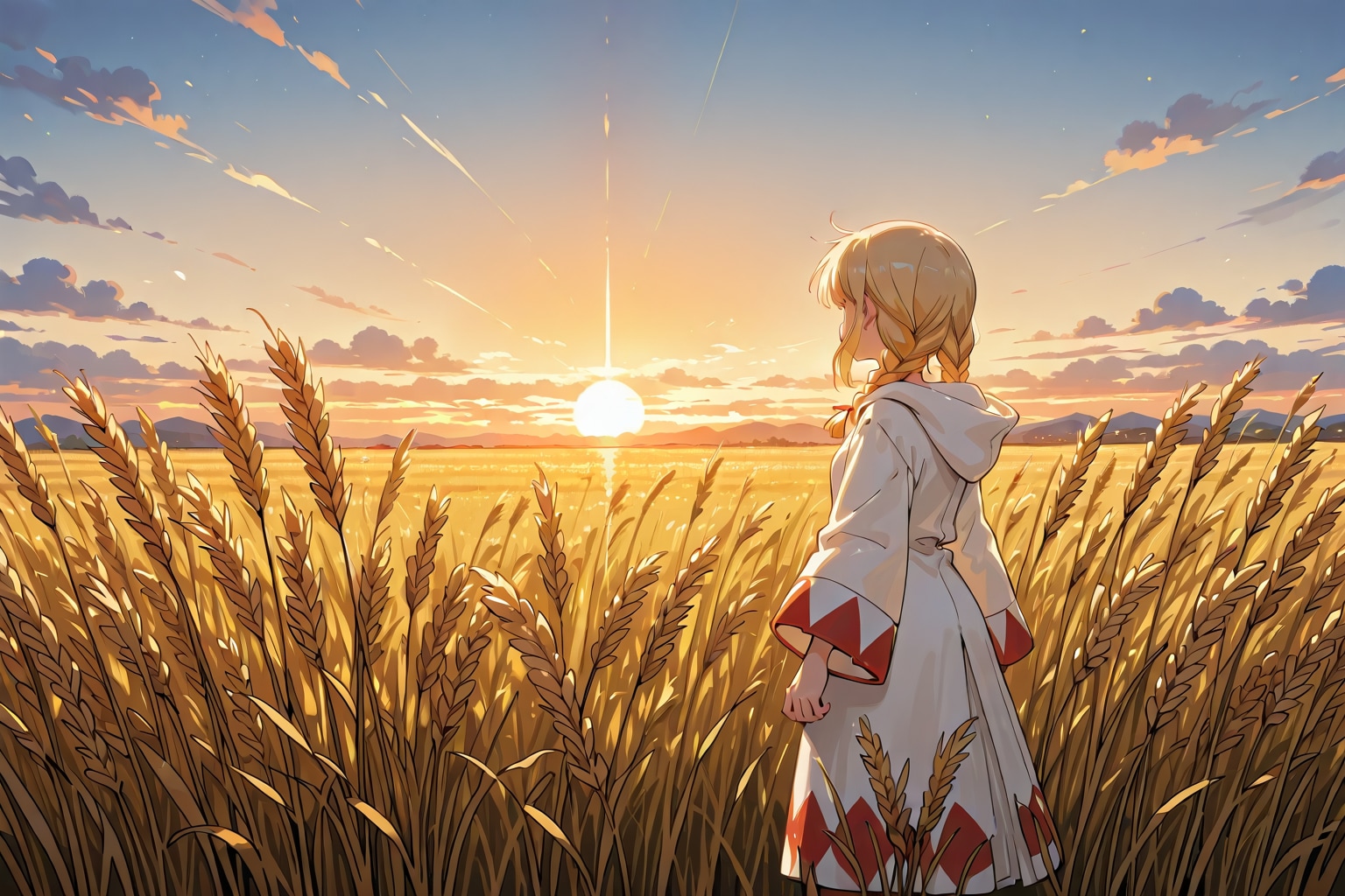小麦畑と白魔道士 | の人気AIイラスト・グラビア