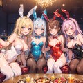 バニーガールを侍らせる 2枚目