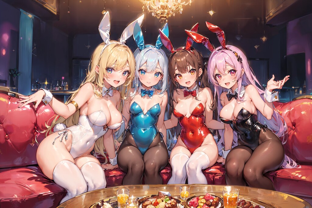 バニーガールを侍らせる