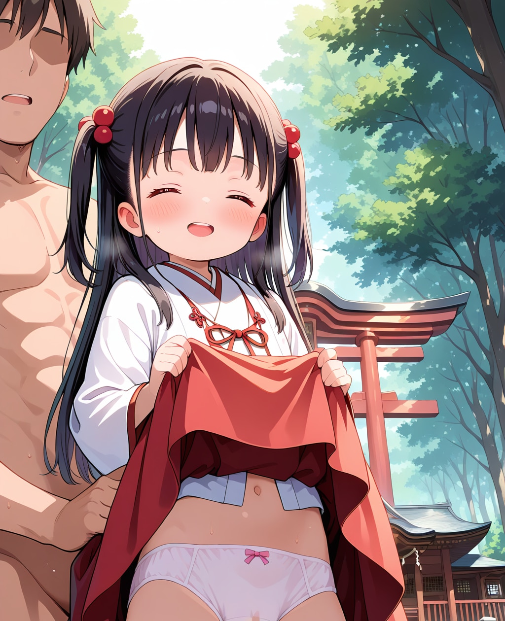 神主さんと記念写真？