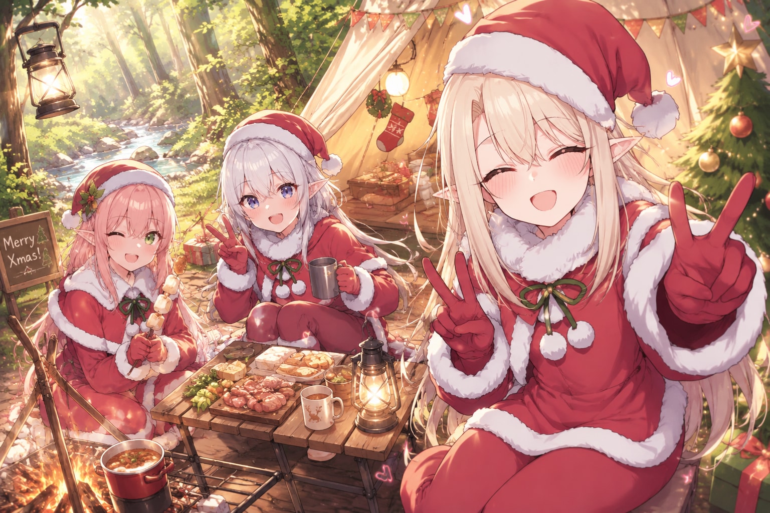 森の中のクリスマスキャンプ