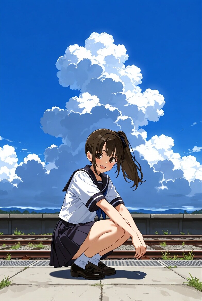 しゃがみ少女