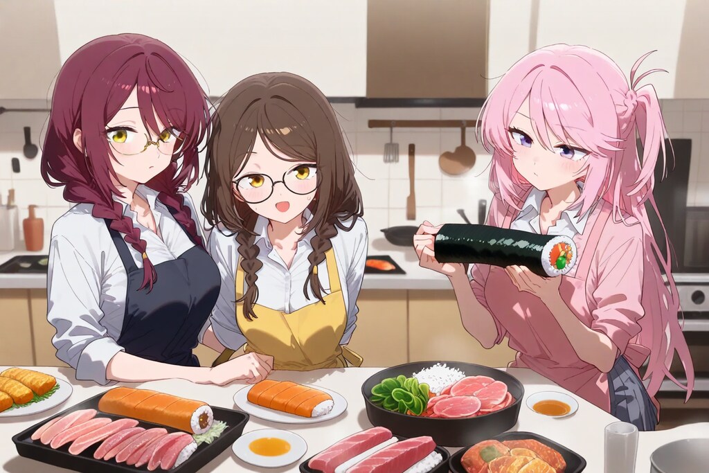 今日の調理実習は恵方巻き