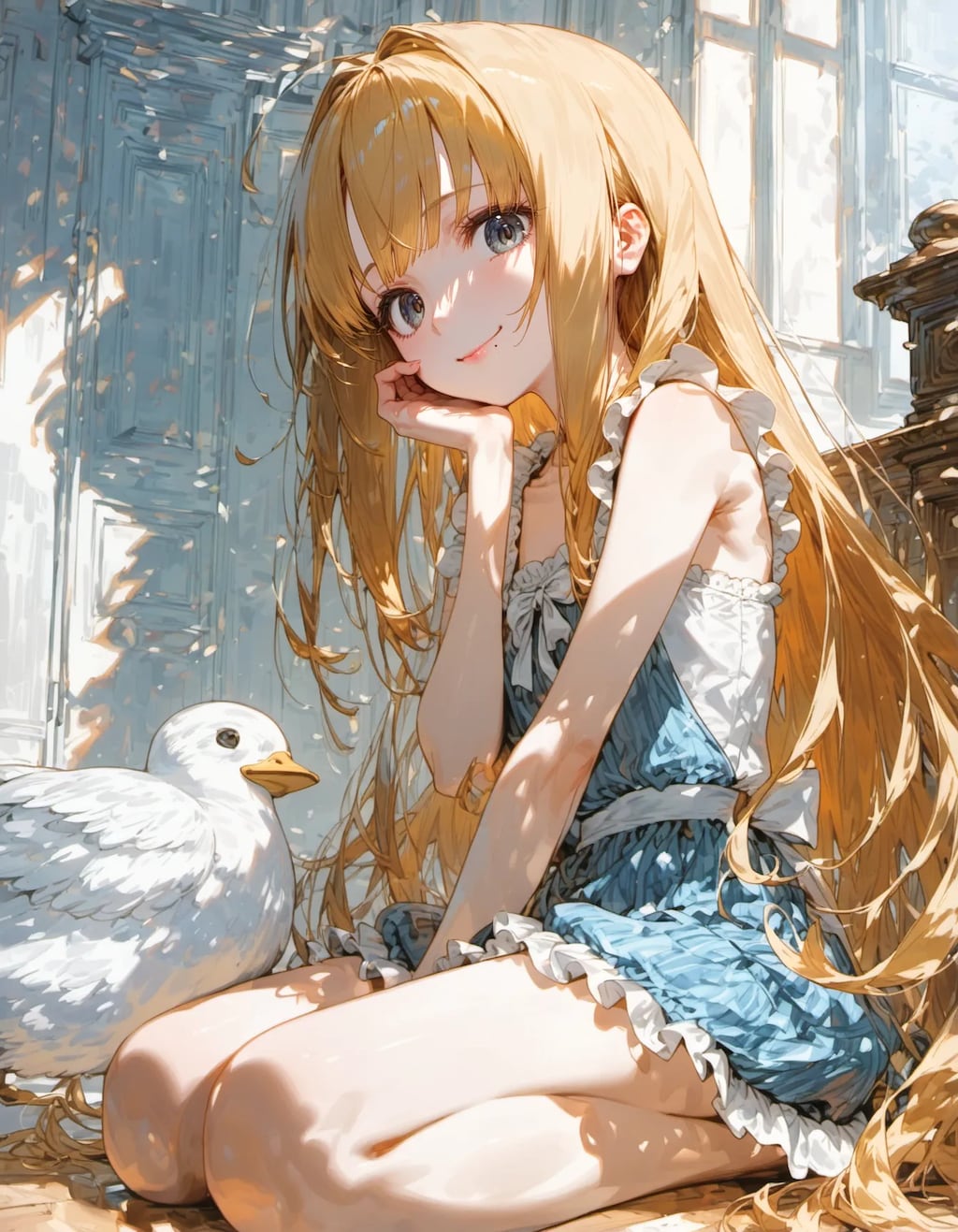 A Quiet Afternoon with a White Duck