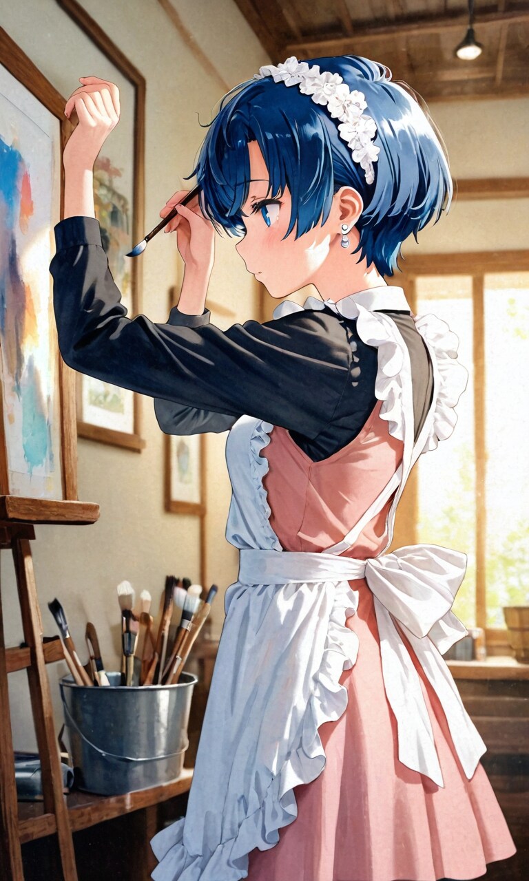 絵筆を手にした柑菜ちゃん | の人気AIイラスト・グラビア