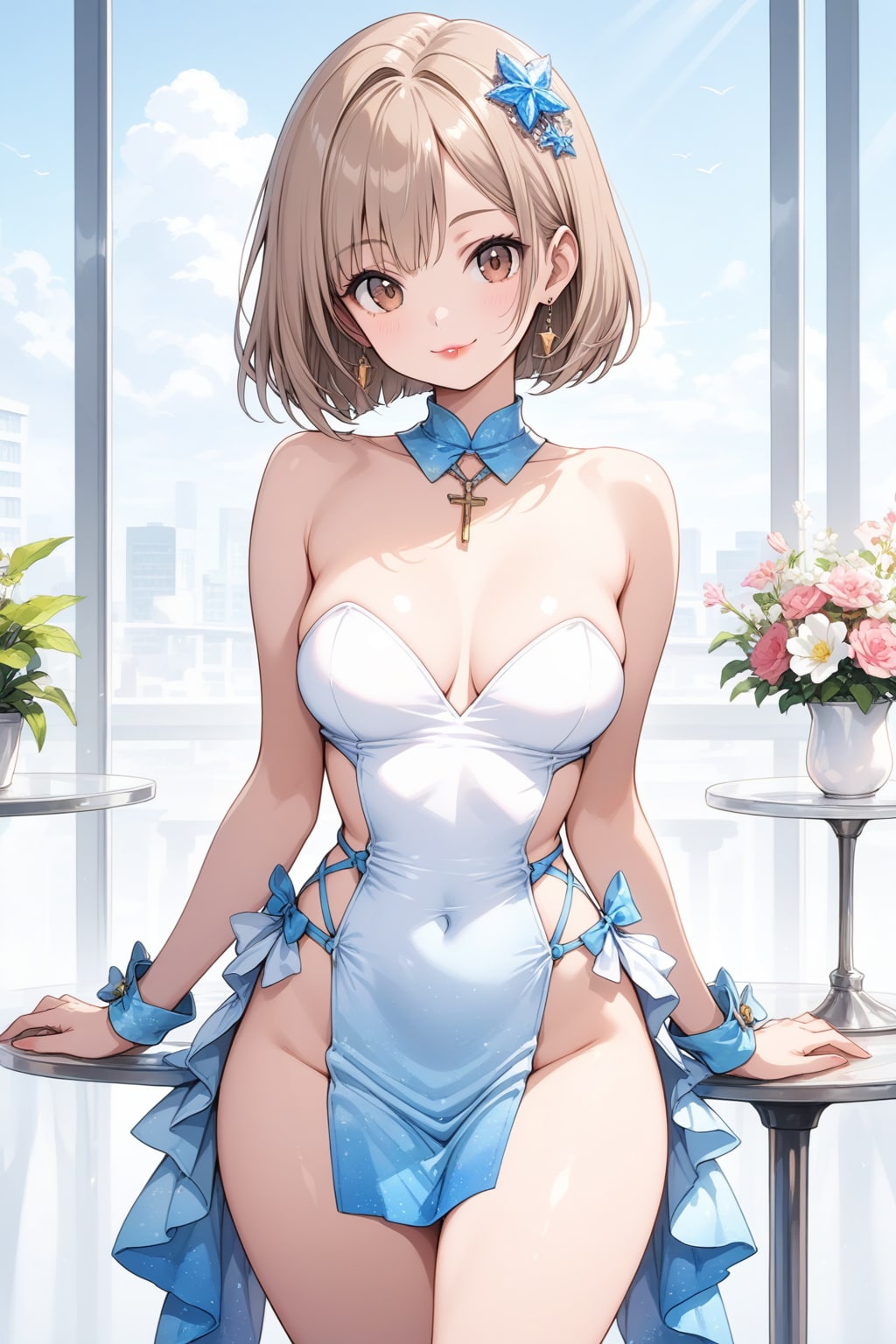 LARIMARで例のドレス着てみた