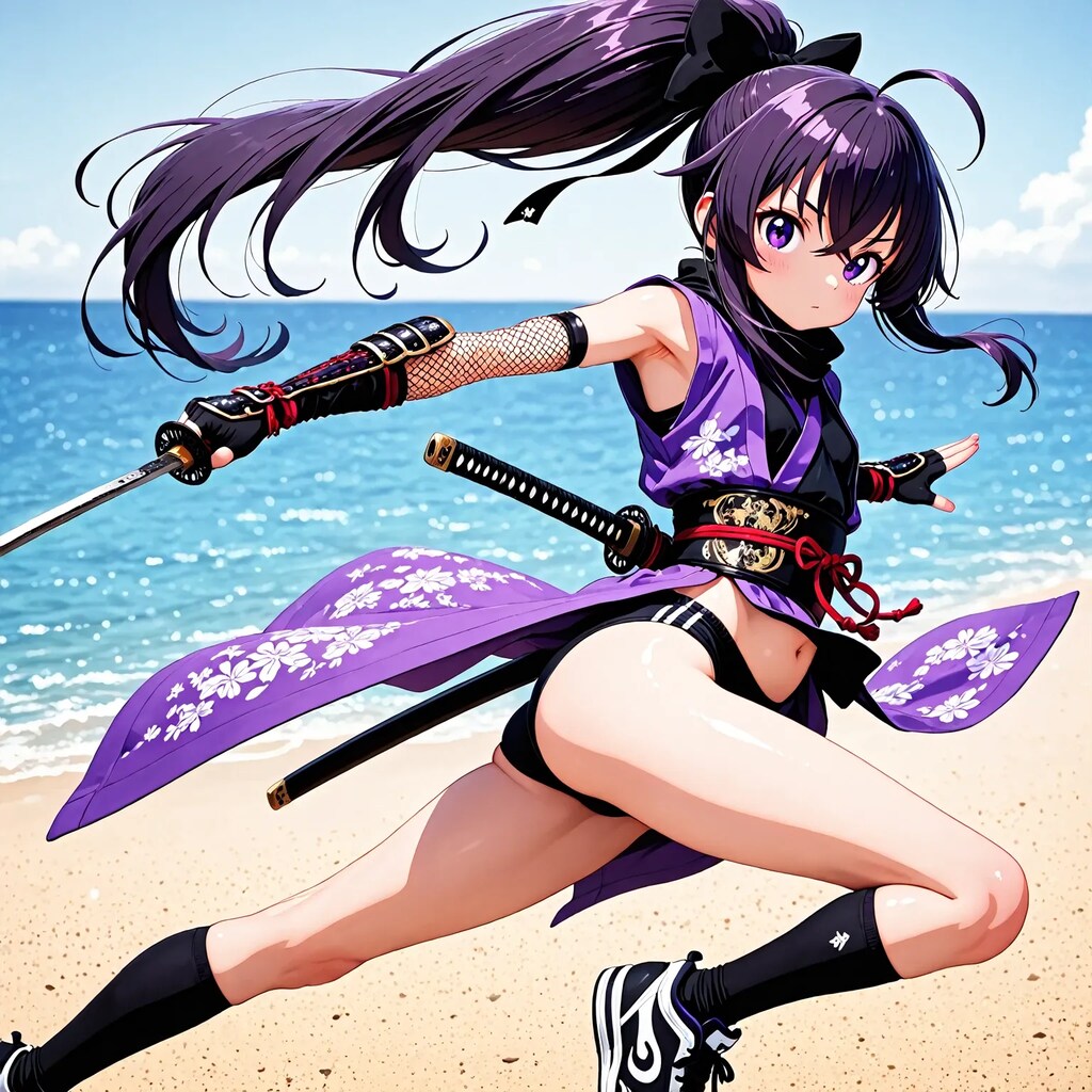 ビーチで鍛錬！忍ルマ！