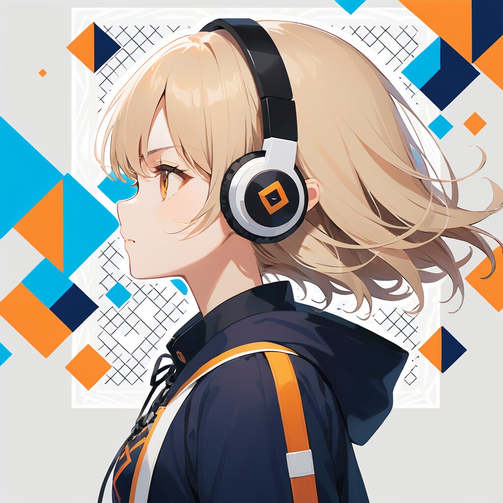 オレンジヘッドフォン
