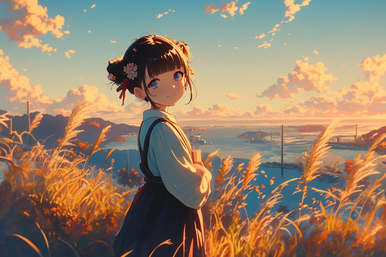 夕暮れのおだんごちゃん🍡✨80 | の人気AIイラスト・グラビア