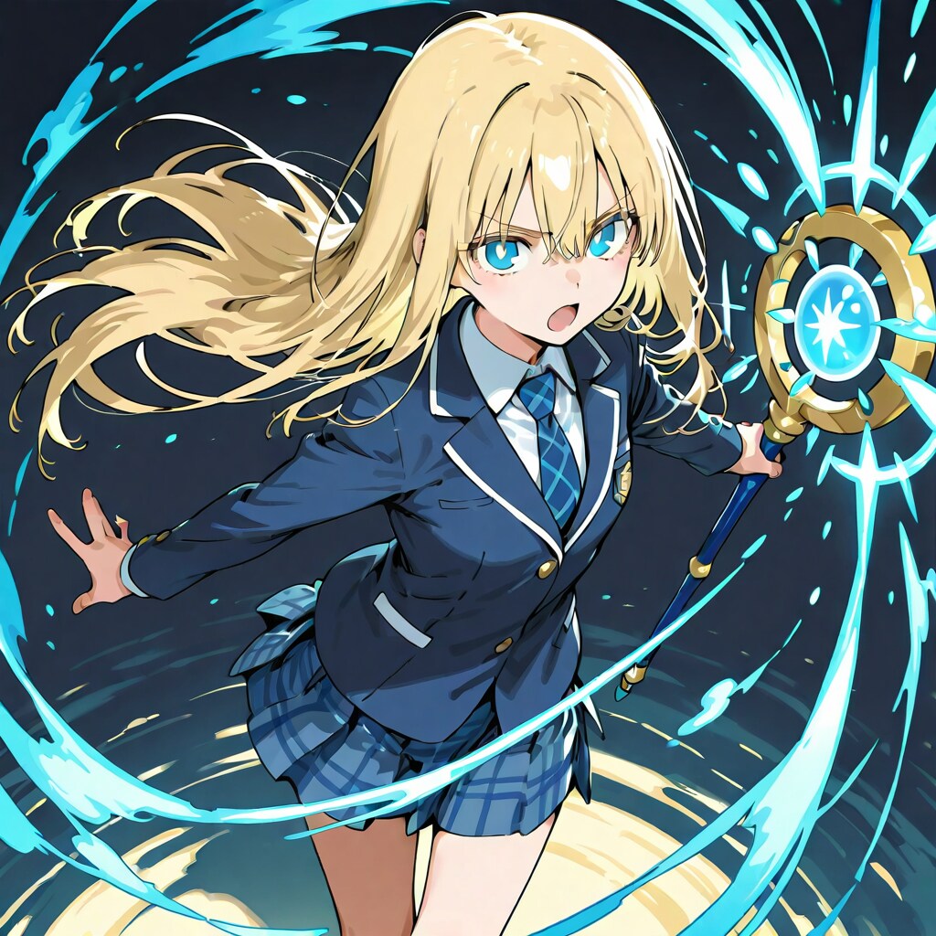 制服姿の魔法少女