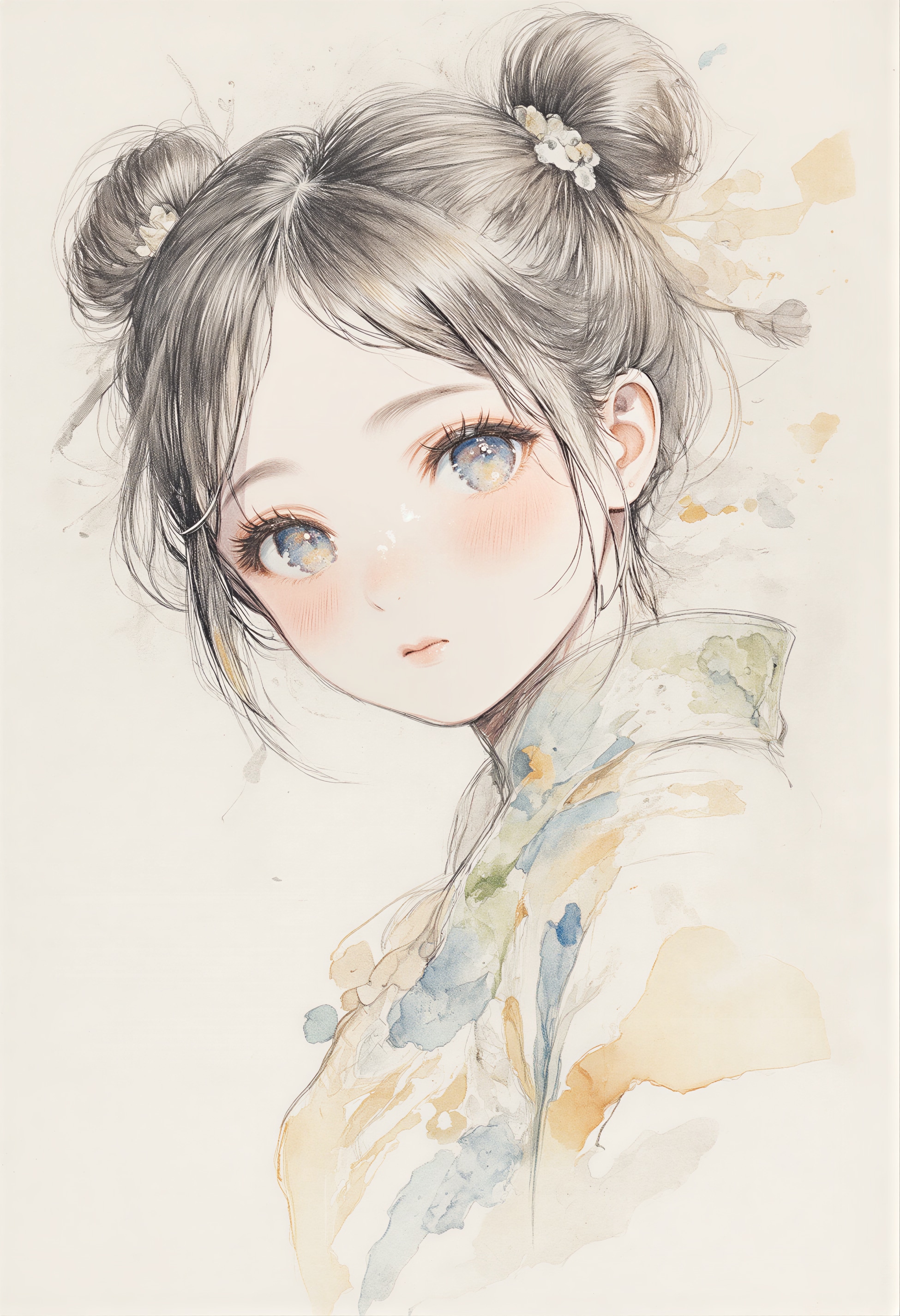 お団子ヘアの女の子 2