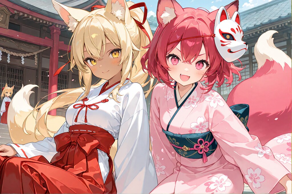 【コラボ】金狐に赤狐 (ツーチさんの金狐さん)