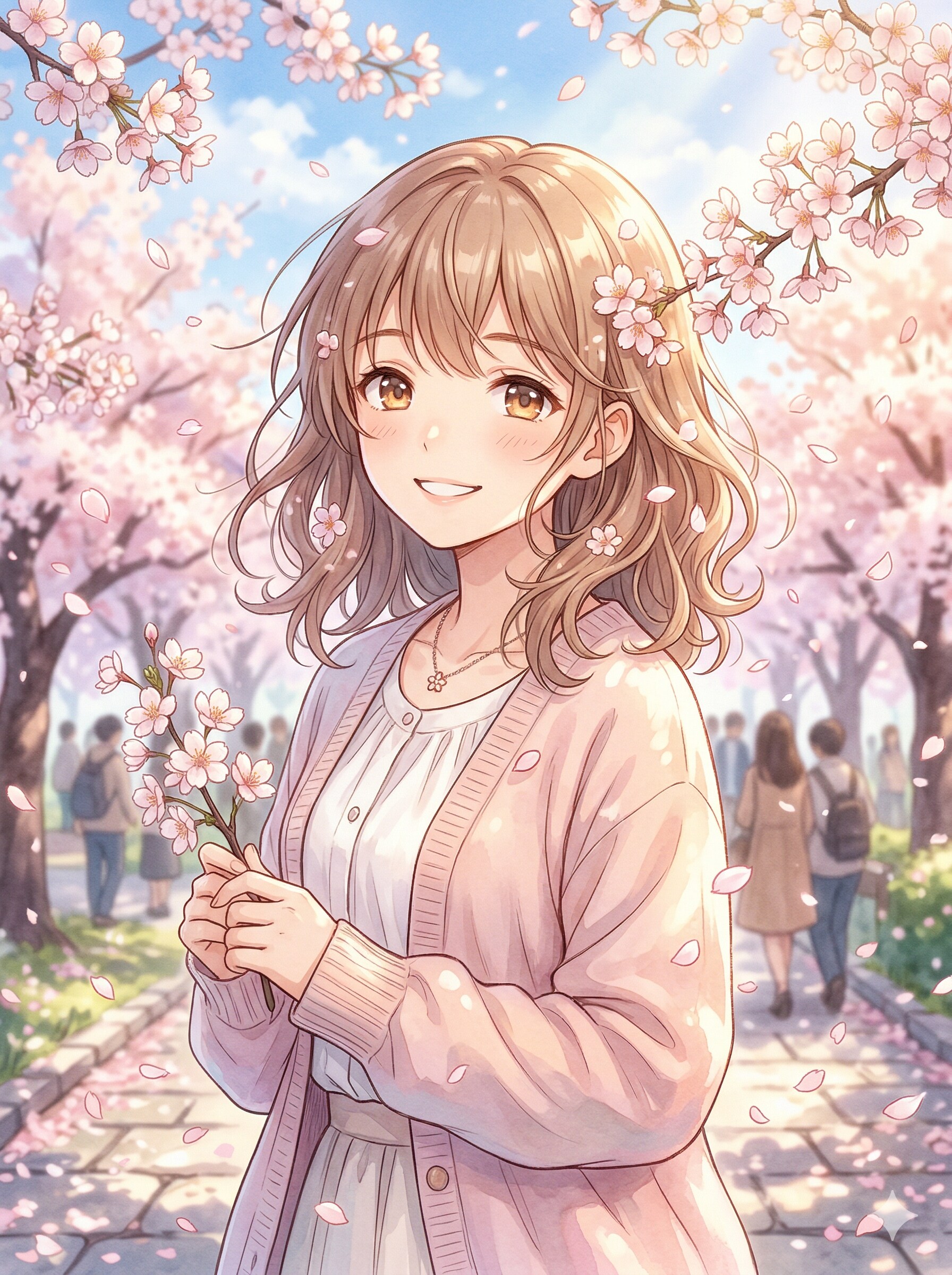 桜の女性