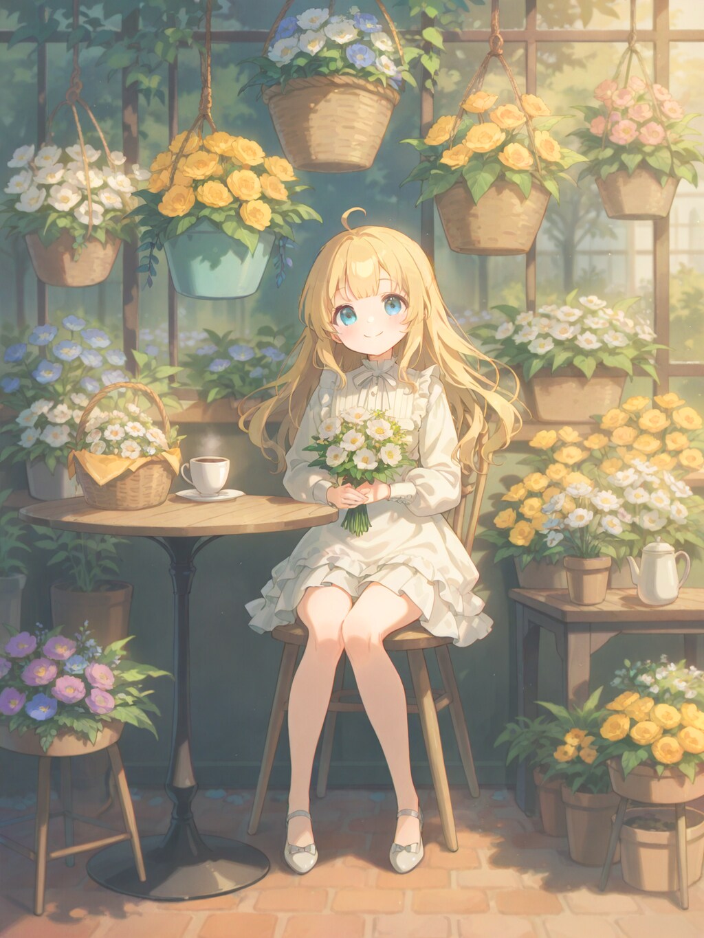 花に溢れて一服