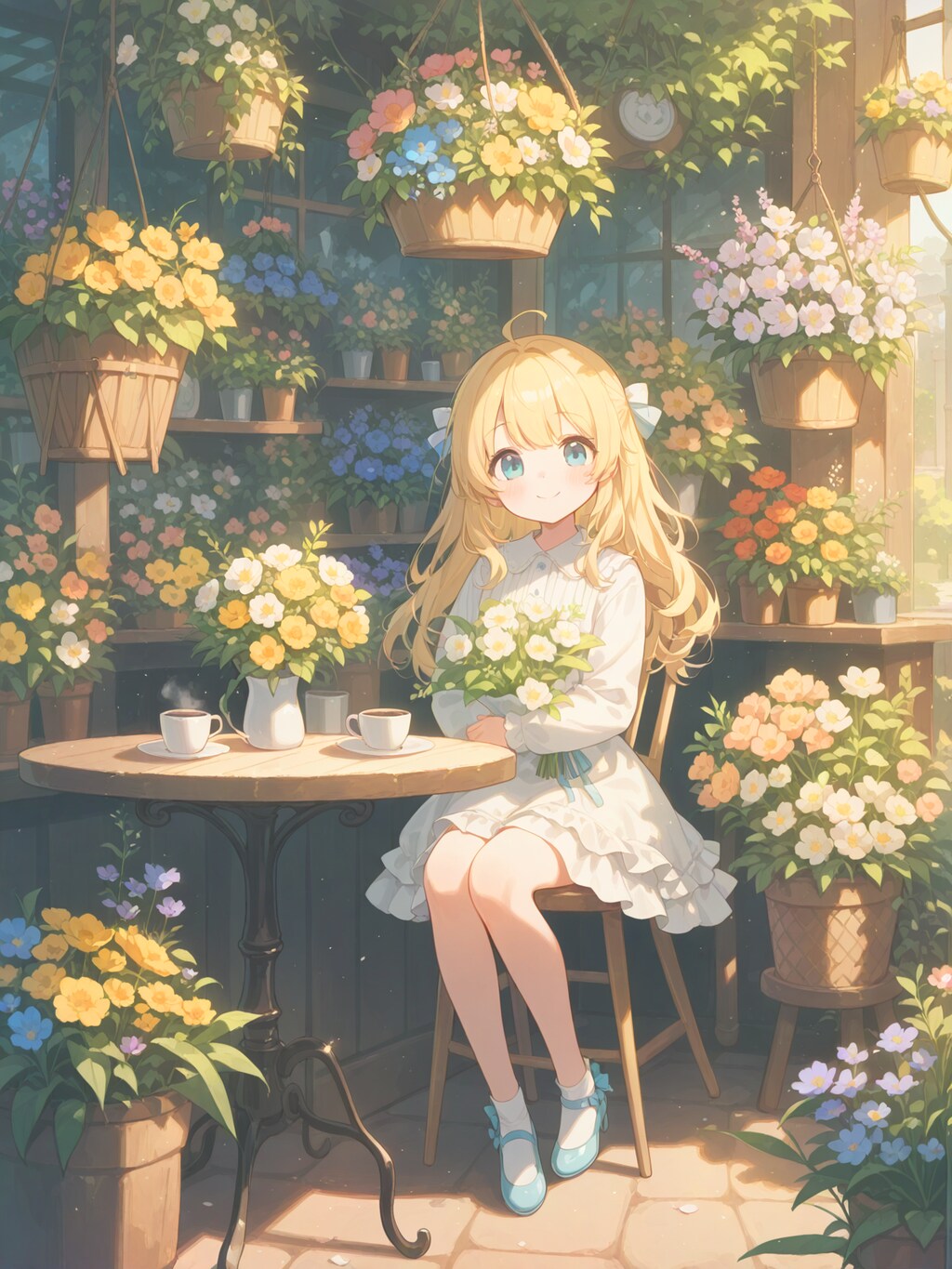 花に溢れて一服