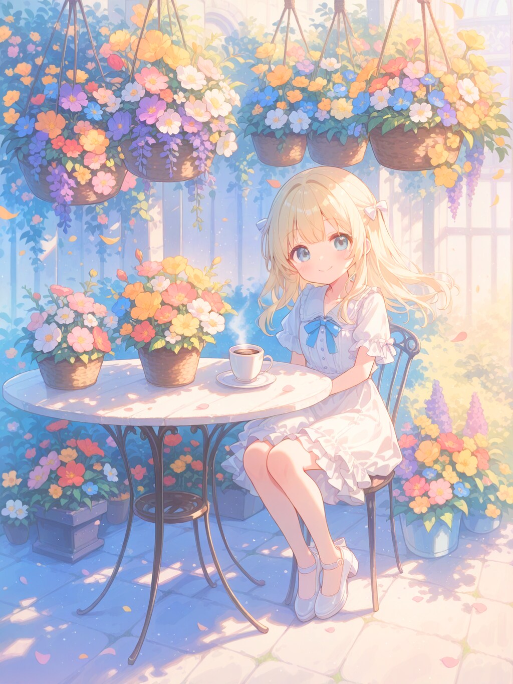 花に溢れて一服