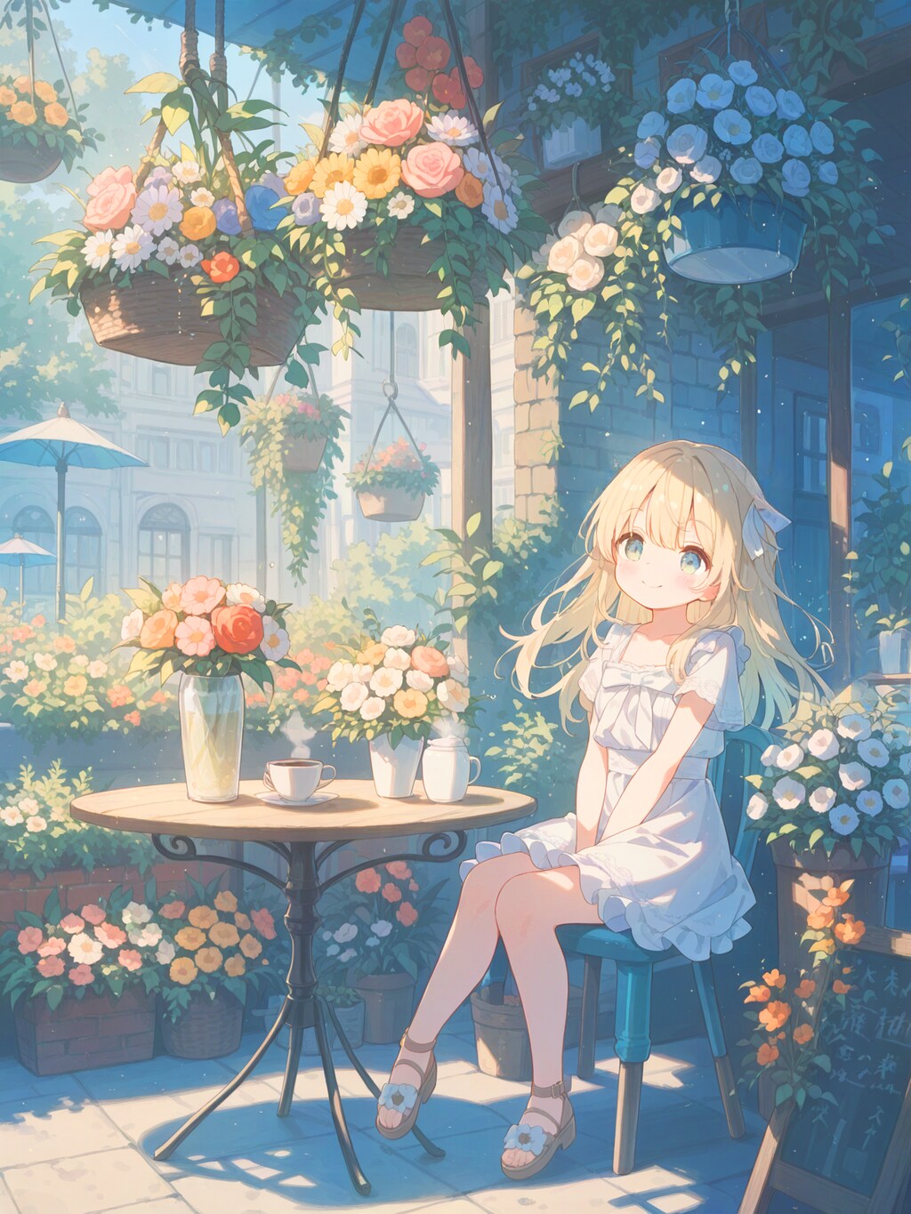 花に溢れて一服