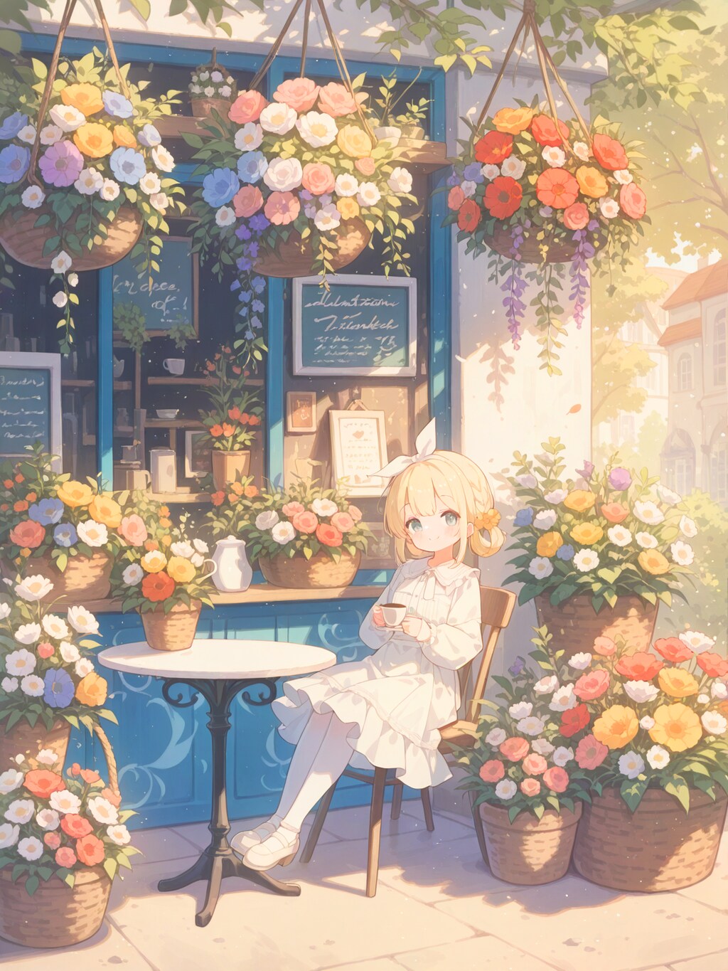 花に溢れて一服