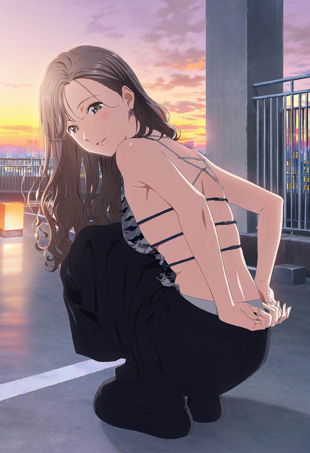 夕陽の中で……