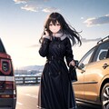 ドライブガール　車で冬の旅行する女子 3枚目