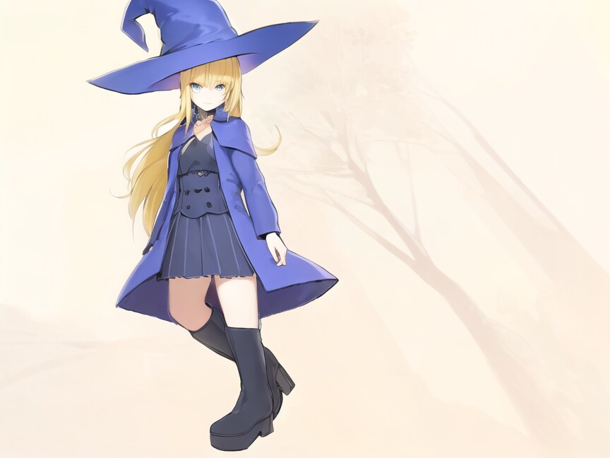 箒で飛び立つ魔女っ娘（12枚　> ボタンを連打するとアニメーションっぽくなります！）