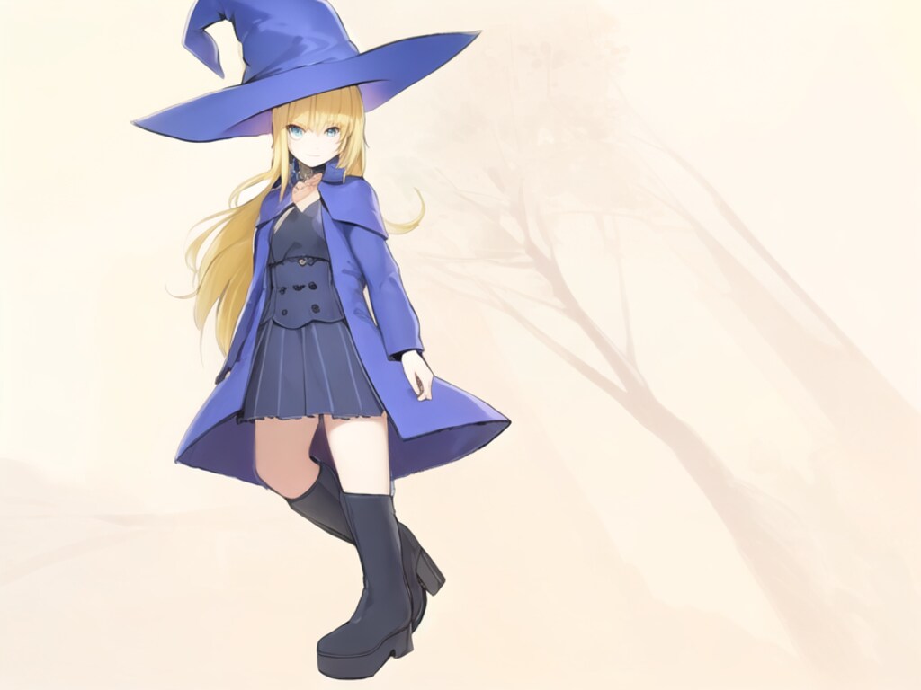 箒で飛び立つ魔女っ娘（12枚　> ボタンを連打するとアニメーションっぽくなります！）