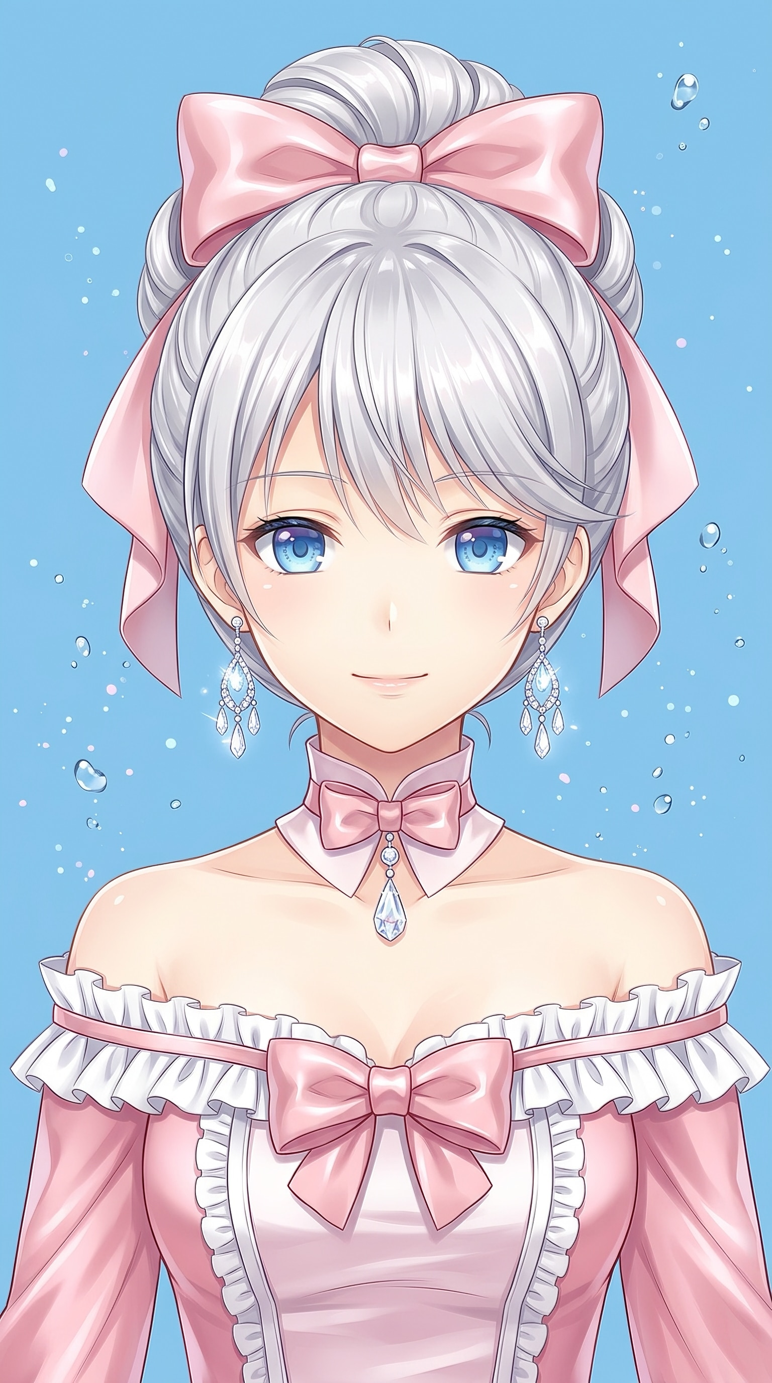 銀髪蒼瞳の桃霞 | の人気AIイラスト・グラビア