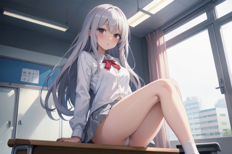 机の上で
