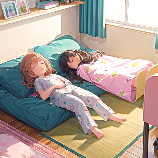 二人の寝姿