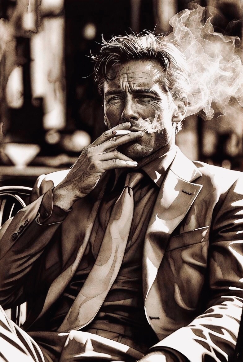 Nothing tastes better than this smoke after sealing a deal with a major company. | の人気AIイラスト・グラビア
