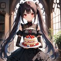 黒髪黒ドレス(ちょっと作るのにハマっちゃったわ、遠慮せず全部食べていいわよ☆)_20240712 2枚目