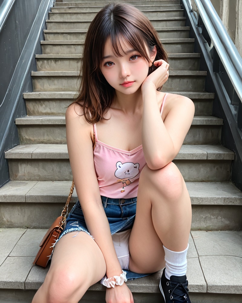 階段で待ちぼうけ