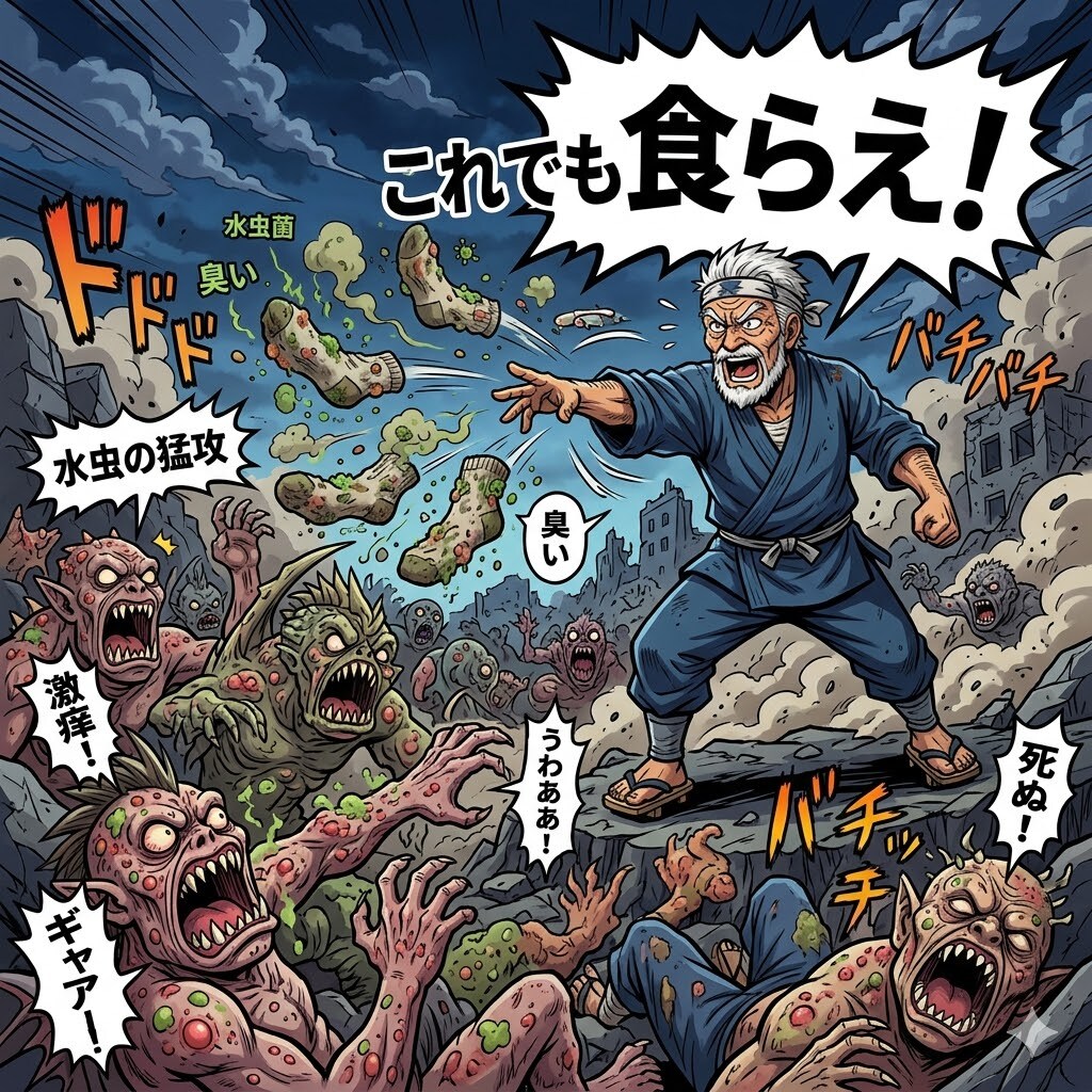 必殺！水虫の靴下攻撃🚀