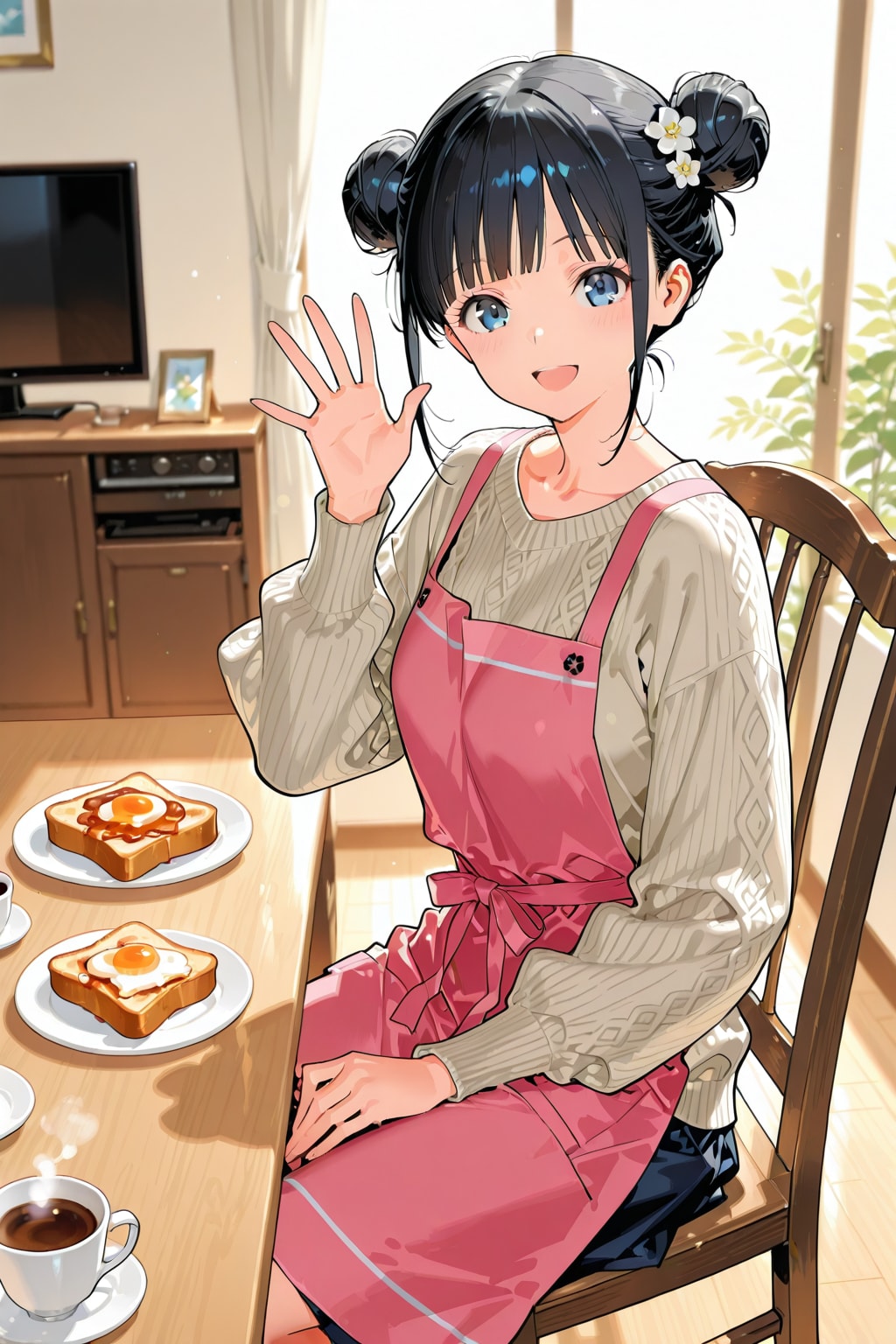 おだんごちゃん🍡✨と朝ごはん🍚✨　3/26 | の人気AIイラスト・グラビア