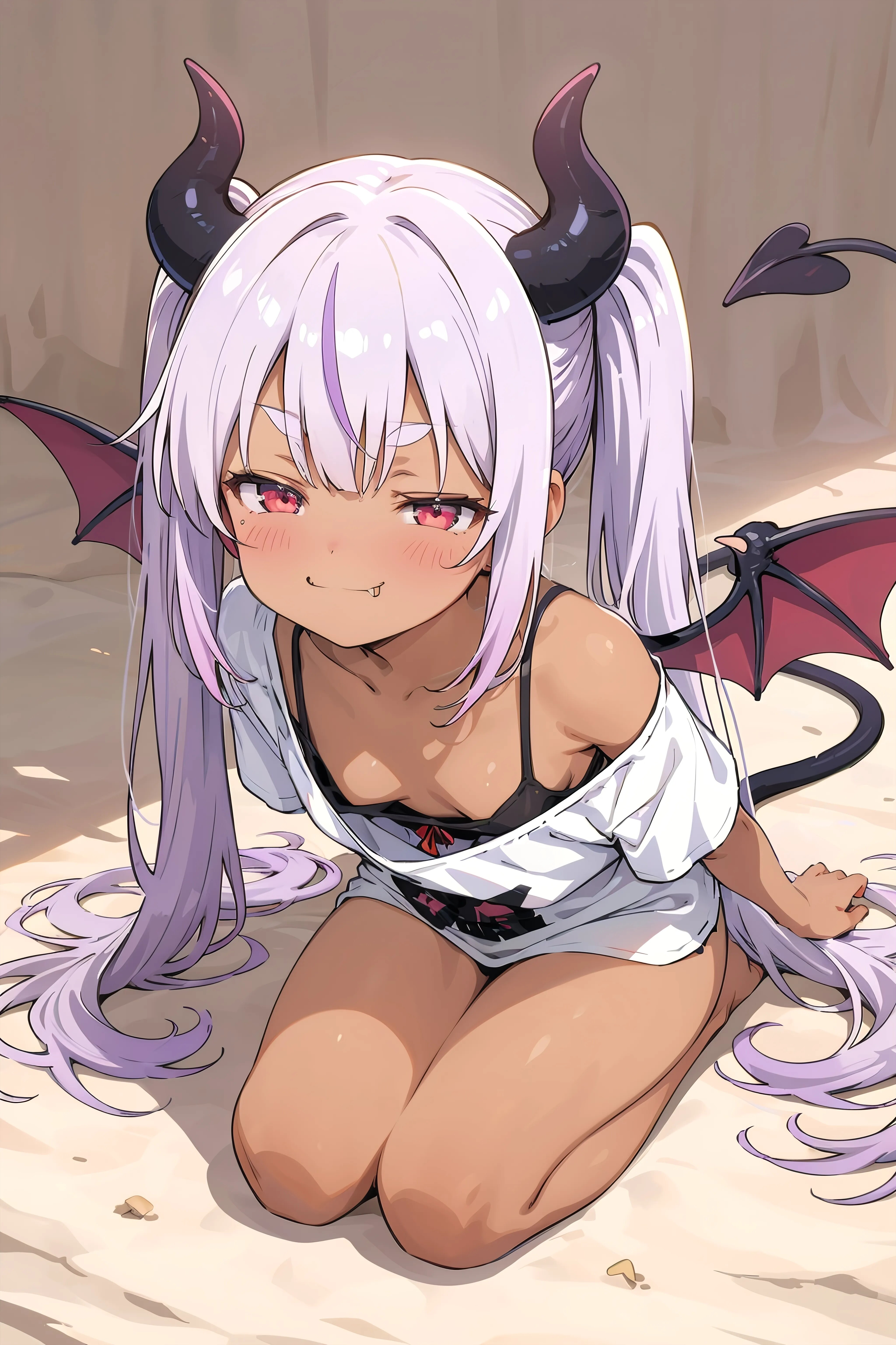 Dark Skin and Lavender Pigtails