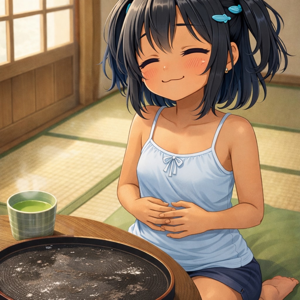 いちご大福を食べるこなつちゃん