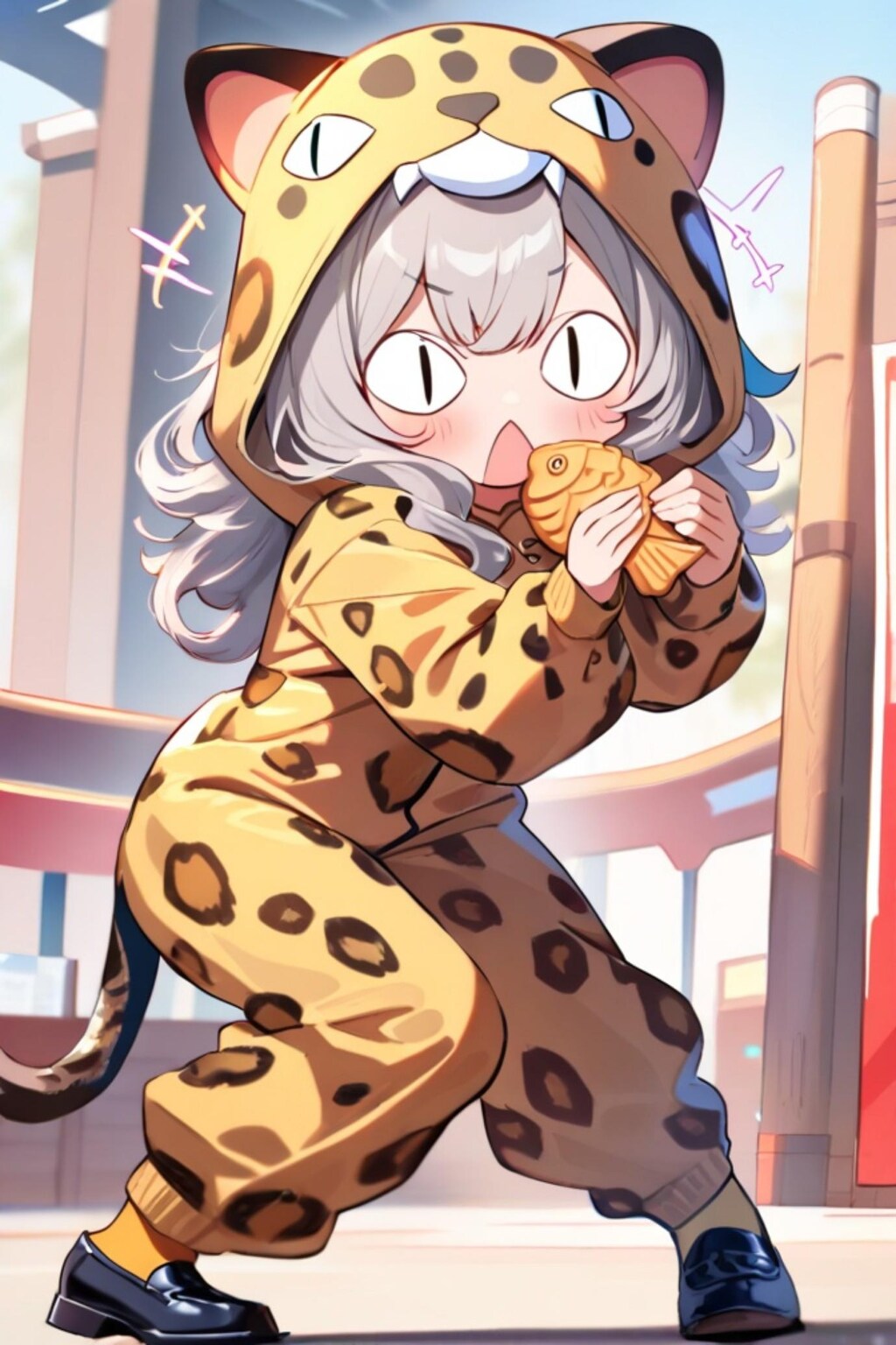 たい焼きと銀髪ちゃん