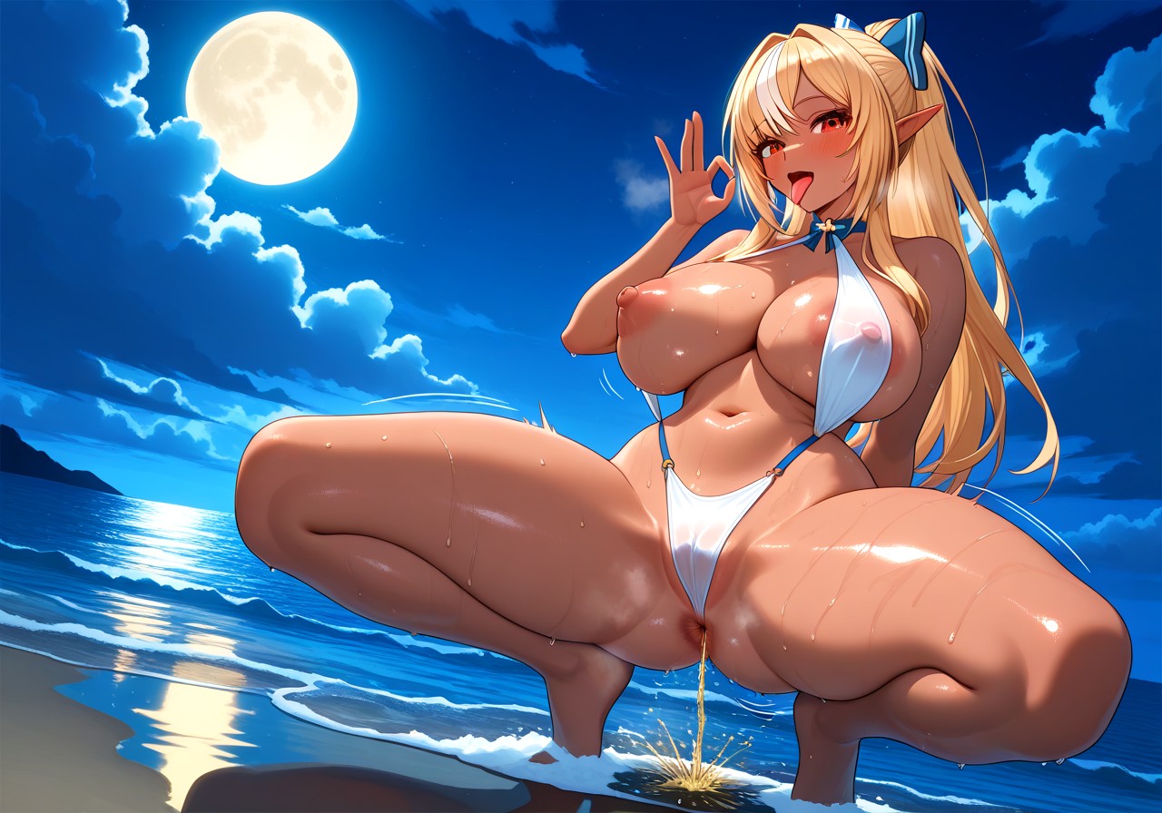 褐色ハーフエルフのお誘い