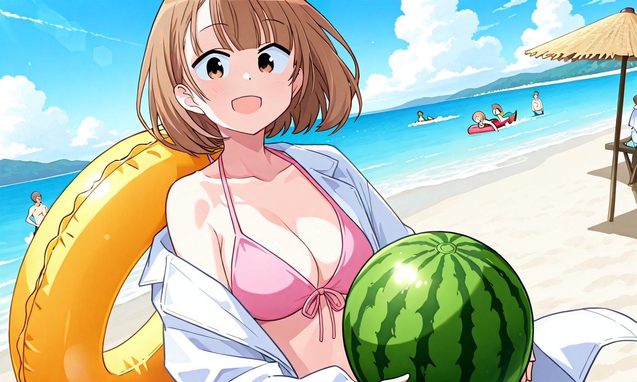 旭先生と海水浴（あつまれ！ふしぎ研究部）