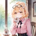 cafeで休憩中のマルさん 3枚目