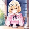 cafeで休憩中のマルさん 4枚目