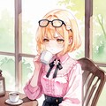cafeで休憩中のマルさん 7枚目