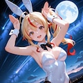 バニーと満月と流星 2枚目