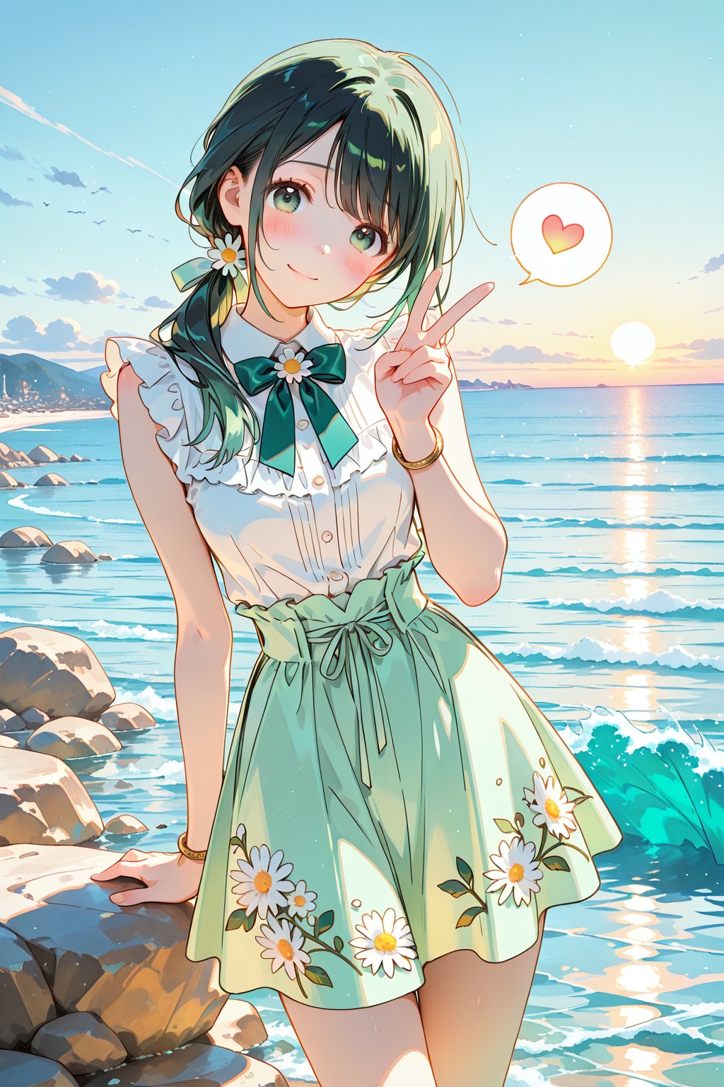 海に来た🌊🌞☘️坂下みゆき19才👩43 | の人気AIイラスト・グラビア