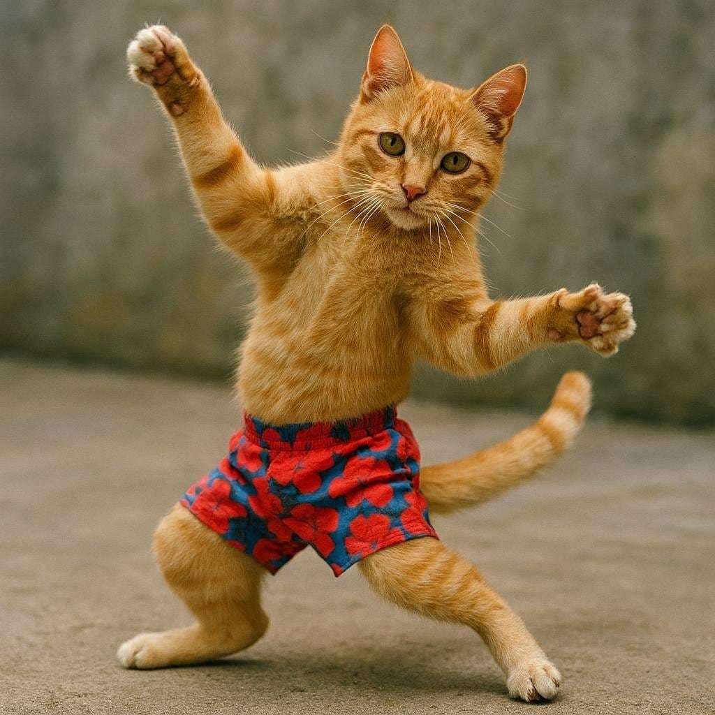 夏だから履かされた猫