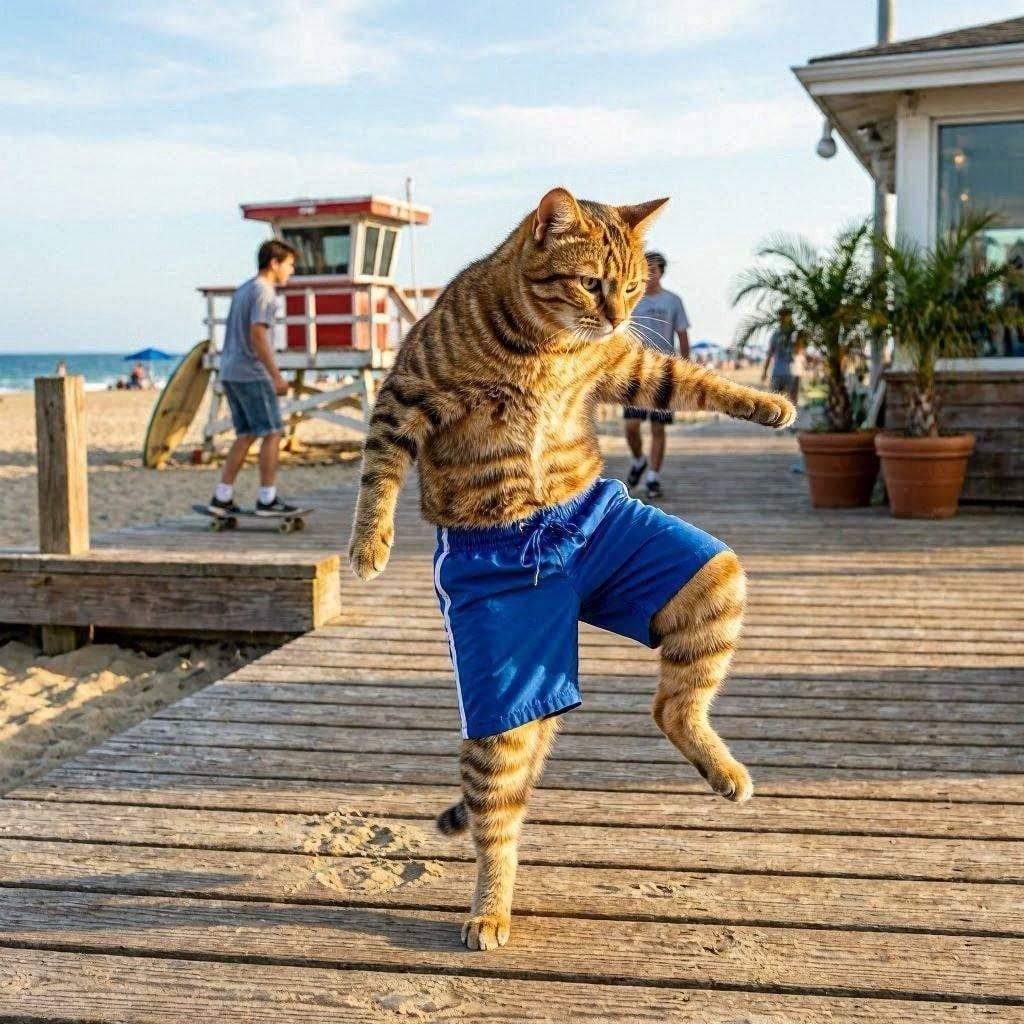 夏だから履かされた猫