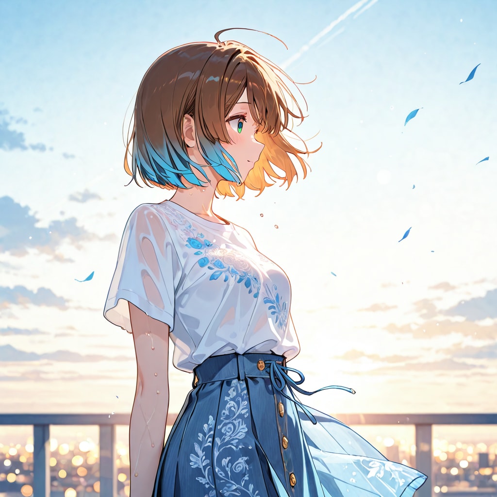 風が奏でる、白と青の旋律 | の人気AIイラスト・グラビア