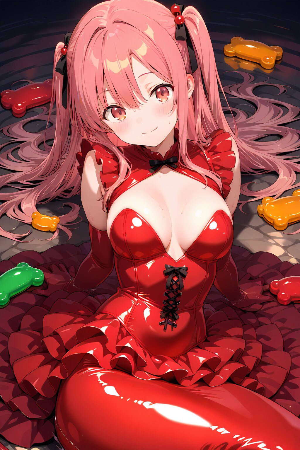 ラテックスのマーメイドラインドレス