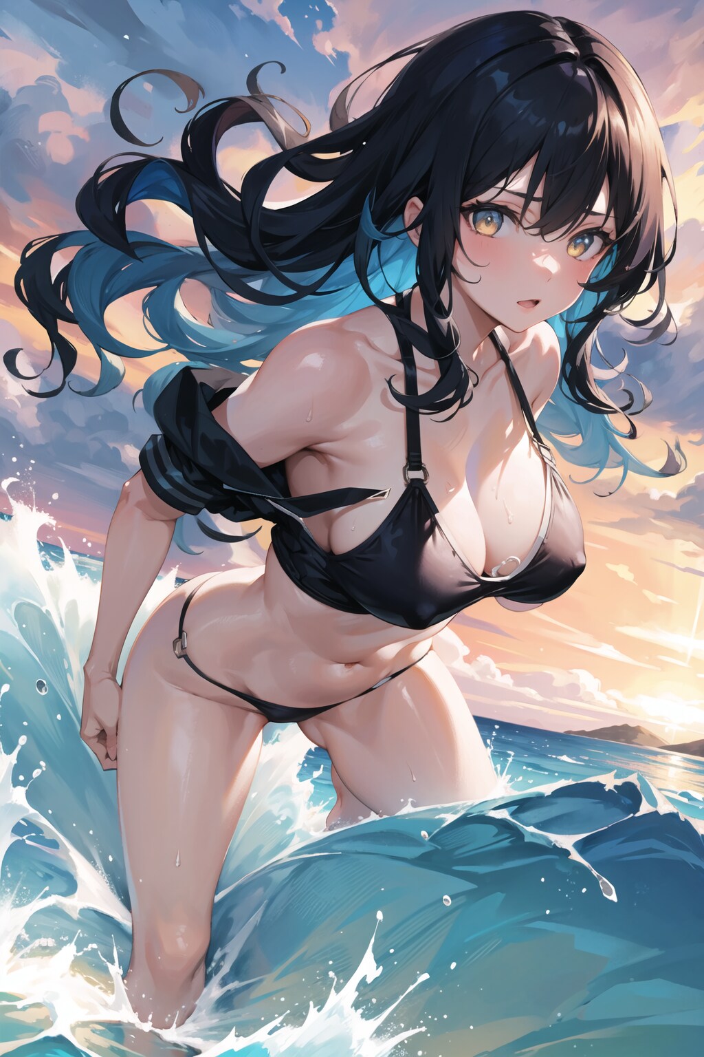 インナーカラーと水着