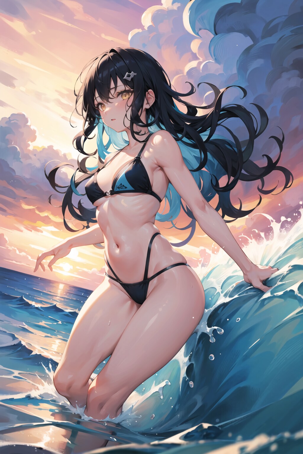 インナーカラーと水着
